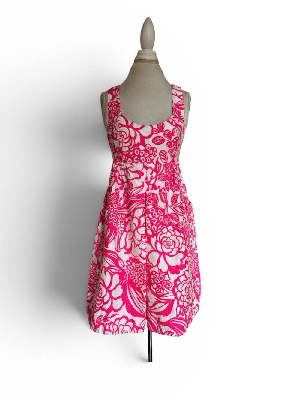 Anthropologie Vanessa Virginia Pink Floral Jacquard Dress – Back Cut Out Size 4